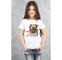 Kids Pug Love Tee - White