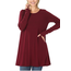 Alma Flared Long Sleeve Top - DK Burgundy