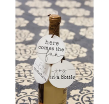 3/set, Here Comes the Fun Wine Tags