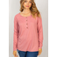 Camilla 4 Button Knit Top Mauve