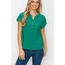 Kailani Tab Sleeve Top Emerald Green