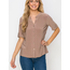 Granya Pleated Button Down Shirt Taupe