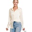 Elle Satin Button Long Sleeve - Cream