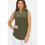 Naia Mandarin Sleeveless Top Olive