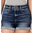 Maya Double Button Jean Short - Dark