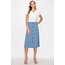 Thalia Button Down Aline Midi Skirt - Blue