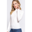 Mila Ribbed Mock Neck Long Sleeve - White