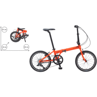 Rental Bike, Dahon Folding D8 Tangerine, Unisize
