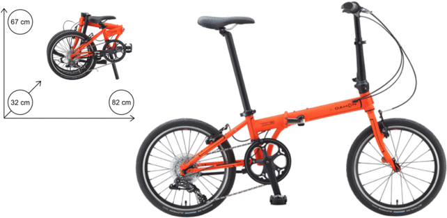 Rental Bike, Dahon Folding D8 Tangerine, Unisize