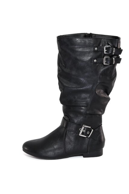 Christina Vegan Friendly Mid-Calf Buckle Boot - Black Christina Vegan Friendly Mid-Calf Buckle Boot - Black