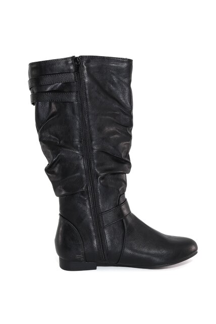 Christina Vegan Friendly Mid-Calf Buckle Boot - Black Christina Vegan Friendly Mid-Calf Buckle Boot - Black