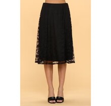 Mecca Lace Midi Skirt - Black