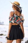 Logan Off Shoulder Bikini Top - Black