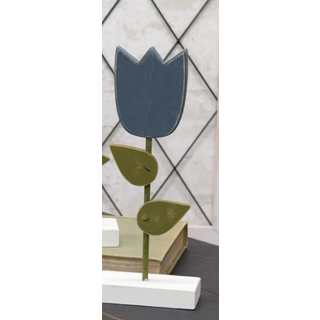 Wooden Tulip Pedestal - Blue