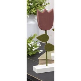 Wooden Tulip Pedestal - Dusty Pink