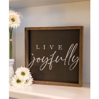 Live Joyfully Chalkboard Look Frame