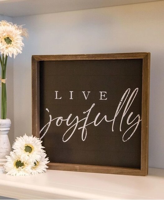 Live Joyfully Chalkboard Look Frame