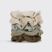 Assorted Textured Scrunchies 5pc Set - Eucalyptus