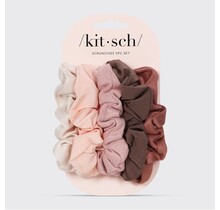 Assorted Textured Scrunchies 5pc Set - Terracotta