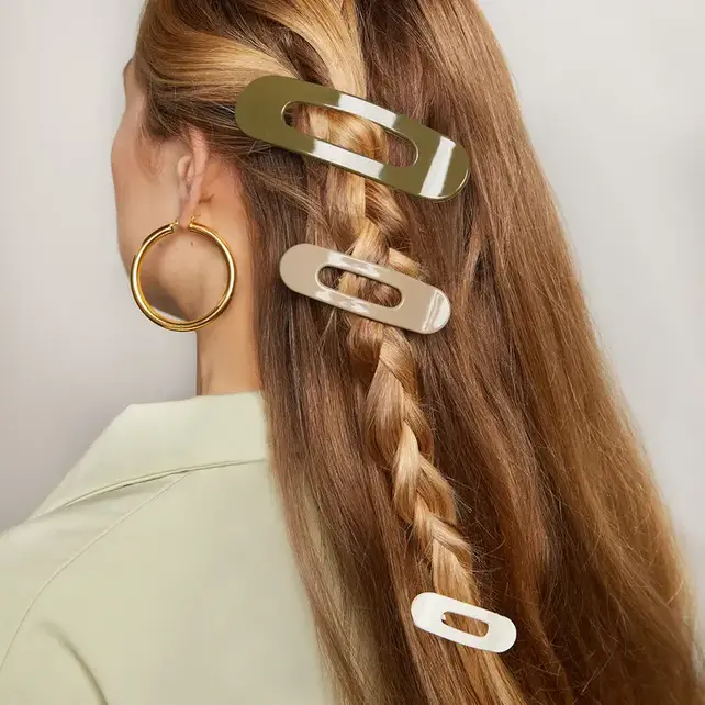 Recycled Plastic Flat Lay Claw Clips 3pc set - Ultra Glossy Eucalyptus