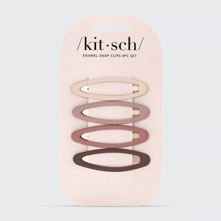 Enamel Snap Clips 4pc - Terracotta