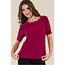 Valentina Grommet Boat Neck Top - Raspberry