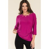 Vanna Rhinestone Side Tie Top - Fuchsia Vanna Rhinestone Side Tie Top - Fuchsia