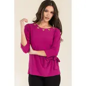 Vanna Rhinestone Side Tie Top - Fuchsia Vanna Rhinestone Side Tie Top - Fuchsia