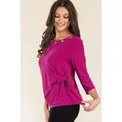Vanna Rhinestone Side Tie Top - Fuchsia Vanna Rhinestone Side Tie Top - Fuchsia