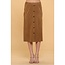 Vivienne Aline Button Down Suede Skirt  - Brown