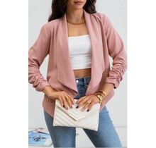 Dallas 3/4 Rouched Sleeve Blazer - Dusty Pink