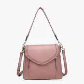 Lorelei Double Zip Whipstitch Trim Crossbody
