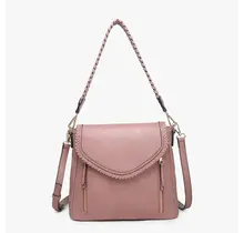 Lorelei Double Zip Whipstitch Trim Crossbody