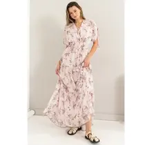 Destiny Floral Maxi Dress - Mauve