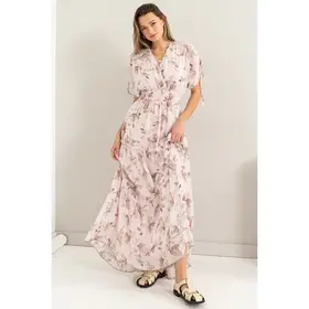 Destiny Floral Maxi Dress - Mauve