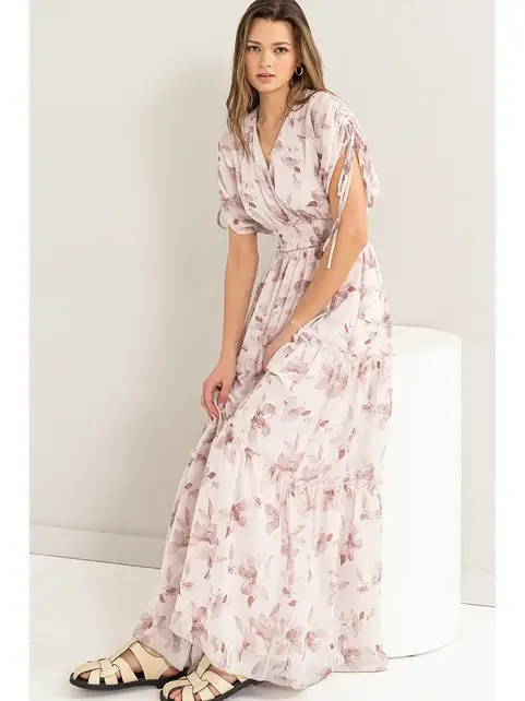 Destiny Floral Maxi Dress - Mauve