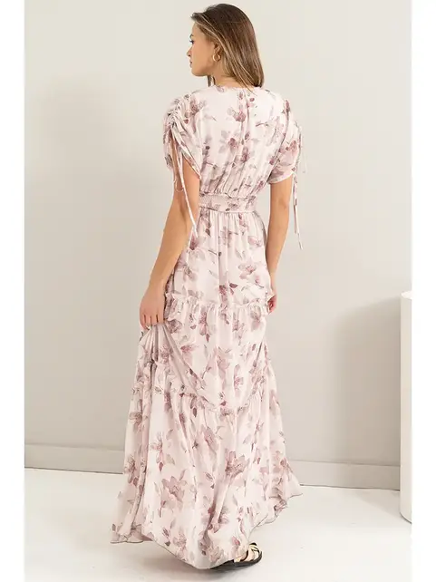 Destiny Floral Maxi Dress - Mauve