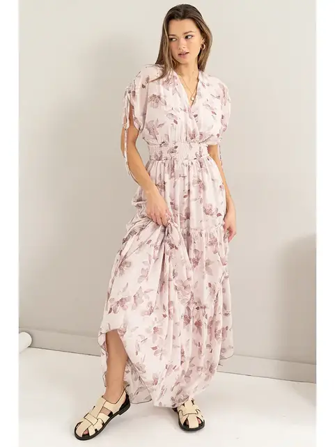 Destiny Floral Maxi Dress - Mauve
