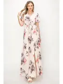 Daleyza Flower Maxi Dress - Red Bean Daleyza Flower Maxi Dress - Red Bean