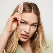 Recycled Plastic XL Creaseless Clips 2pc Set - Terracotta Checker