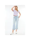 Kancan Angelina Mid Rise Relaxed Cropped Flare Jeans