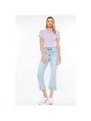 Kancan Angelina Mid Rise Relaxed Cropped Flare Jeans