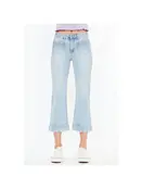 Kancan Angelina Mid Rise Relaxed Cropped Flare Jeans