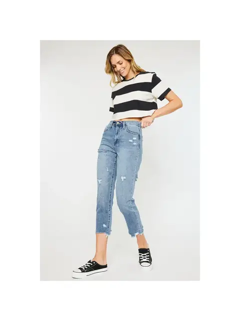 Kancan Michelle High Rise Slim Straight Leg Jeans