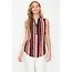 Indy Button Placket Top - Black/Rust