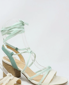 Lotus Lace-Up Strappy Block Heel Sandal - Mint Lotus Lace-Up Strappy Block Heel Sandal - Mint