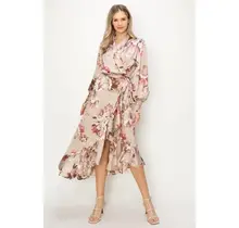 Taron Wrap Unbalanced Maxi Dress -