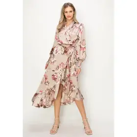 Taron Wrap Unbalanced Maxi Dress -