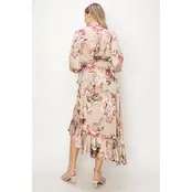 Taron Wrap Unbalanced Maxi Dress -