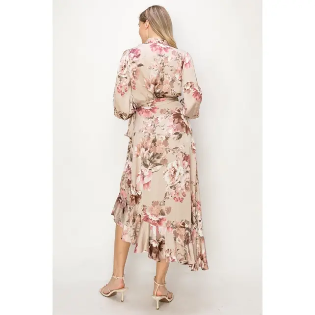 Taron Wrap Unbalanced Maxi Dress -